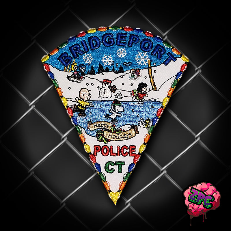 Bridgeport Police 2022 Happy Holidays- BPD Holiday Patch- "Peanuts on Ice"